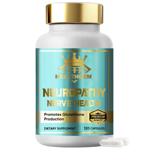 HEALTHGEM Neuropathy Support bottle showing capsules for daily nerve support