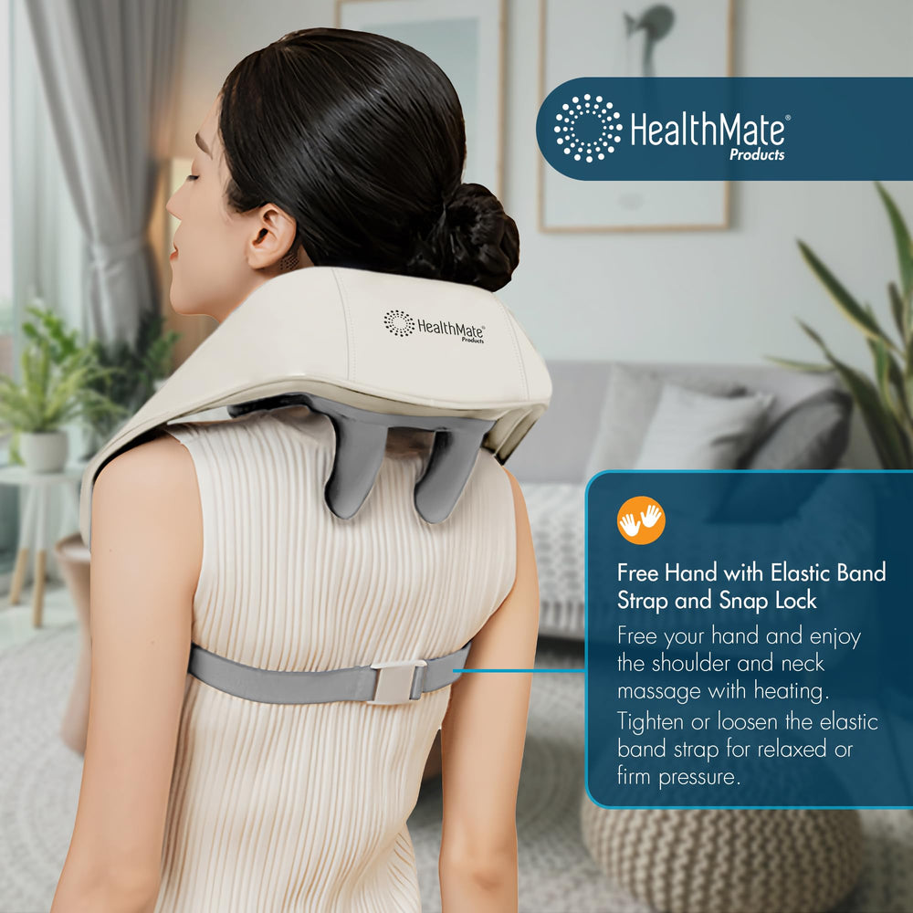 HEALTHMATE IN9532 extendable straps allow handheld or clip-on wear.