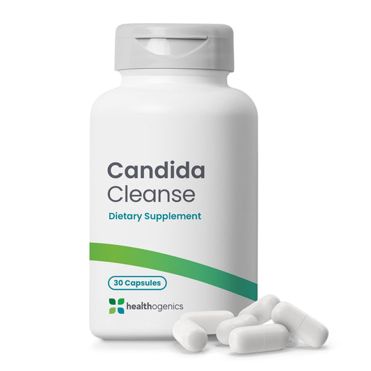 Healthogenics Candida Cleanse bottle front view for daily digestive support