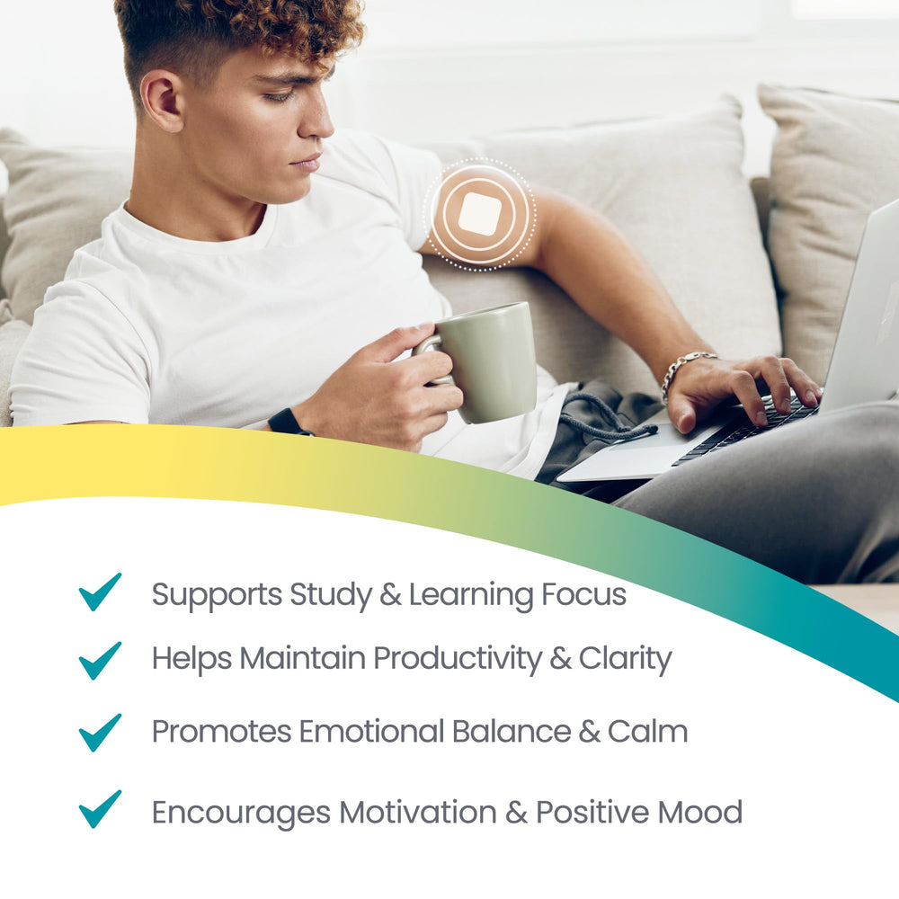 Healthogenics Dopamine Patch during day-use supports focus for work or study.