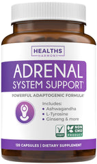 Healths Harmony Adrenal Support bottle with capsules for balanced cortisol and steady energy.