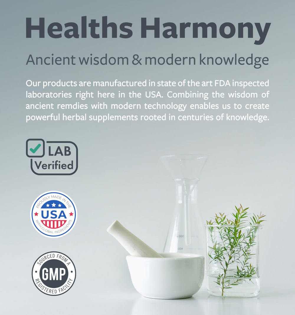 Healths Harmony Adrenal Support morning routine scene in a bright setting.