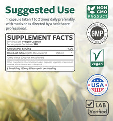 Healths Harmony olive leaf capsules pour demonstrates easy daily dosage
