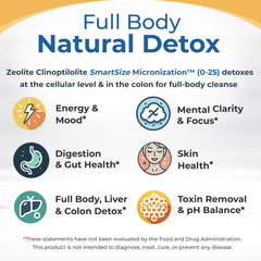 Healthy by Nature HolyLand Zeolite Cleanse scoop measure demonstrates convenient dosing.