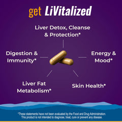 Healthy by Nature LiVitalize ingredients milk thistle visible for liver support.