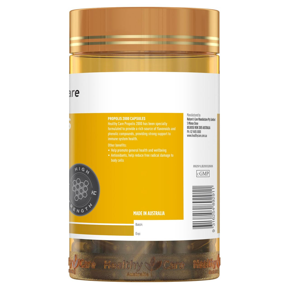 Healthy Care Propolis 2000 dosing guidance with water for daily use