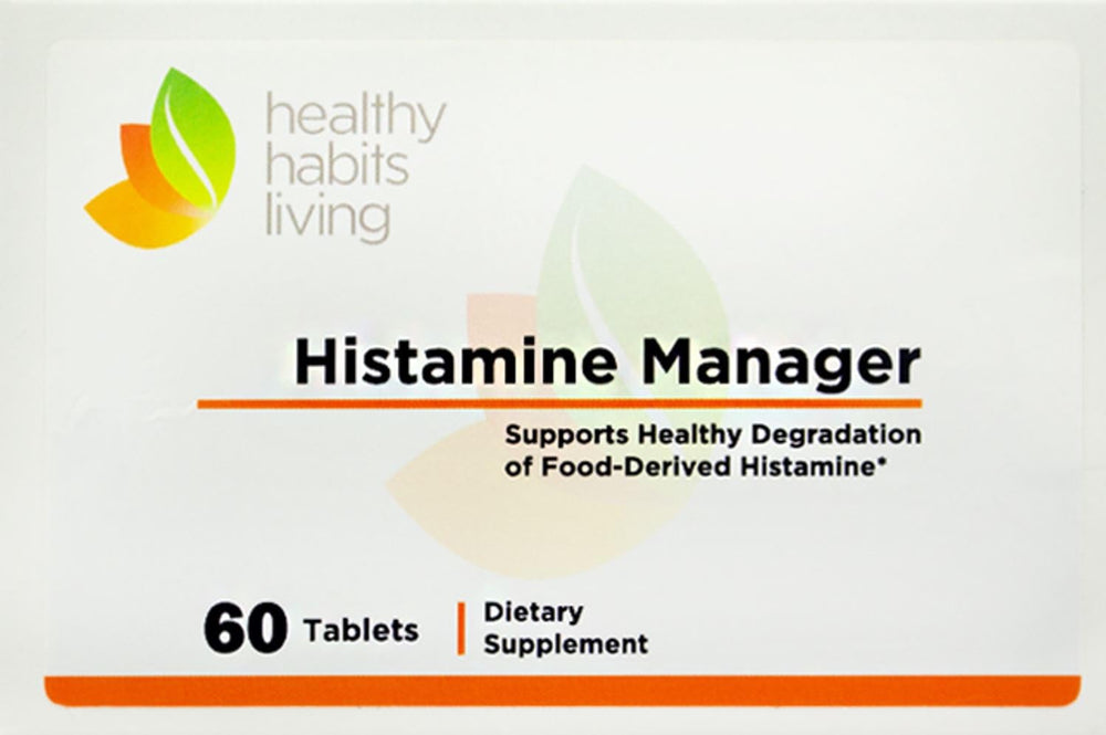 Healthy Habits Living Histamine Manager bottle for convenient daily histamine support.