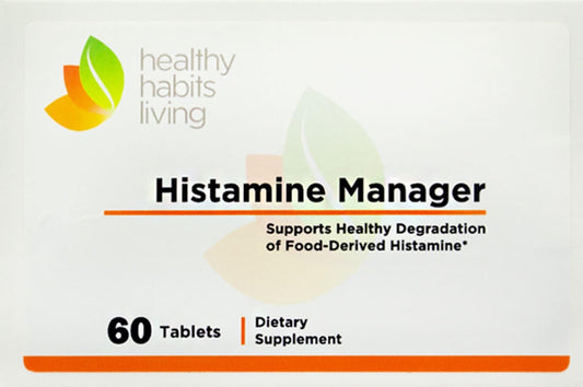 Healthy Habits Living Histamine Manager bottle for convenient daily histamine support.