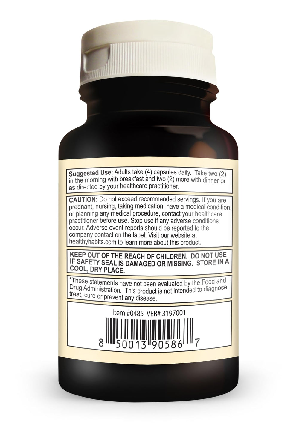 Healthy Habits StrictionBP bottle in USA-made packaging highlighting gluten-free and non-GMO.