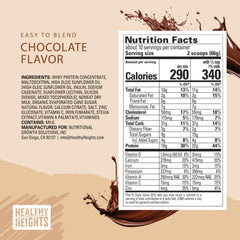 Healthy Heights Grow Daily chocolate protein powder stirred into pancake batter for extra protein.