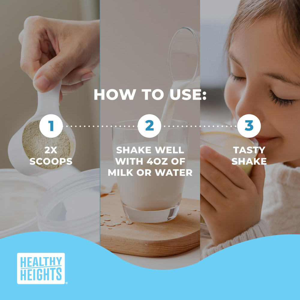 Healthy Heights Grow Daily vanilla shake served in a glass