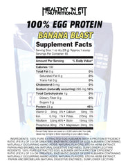 Healthy 'N Fit 100% Egg Protein scoop highlighting high-purity protein for shakes.