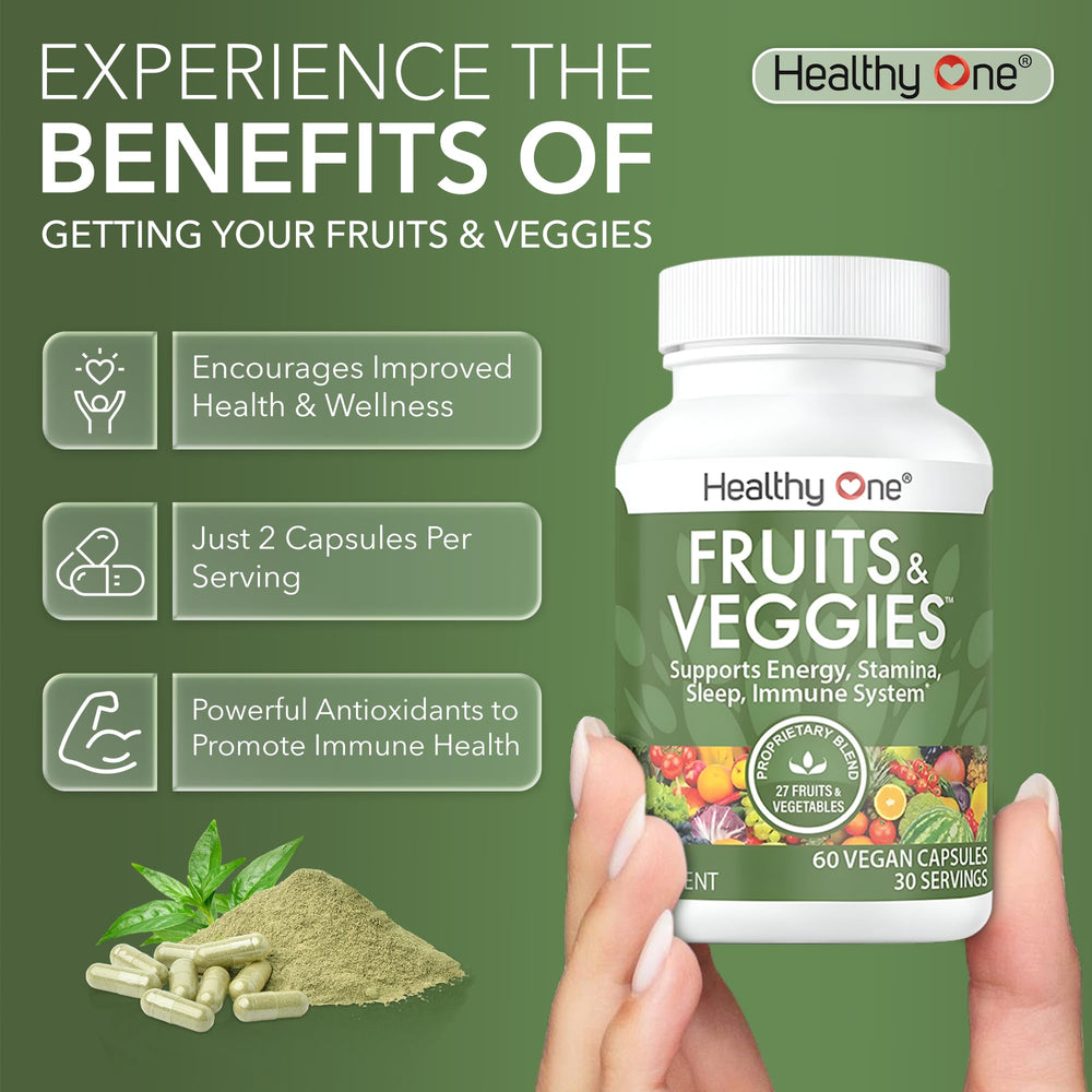 Healthy One Fruits & Veggies antioxidants closeup highlight phytonutrients from 27 fruits and vegetables.