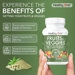 Healthy One Fruits & Veggies antioxidants closeup highlight phytonutrients from 27 fruits and vegetables.