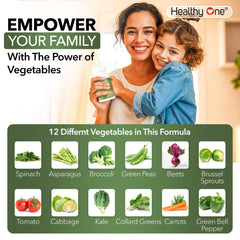 Healthy One Fruits & Veggies daily capsule use shows convenient, on-the-go nutrition.