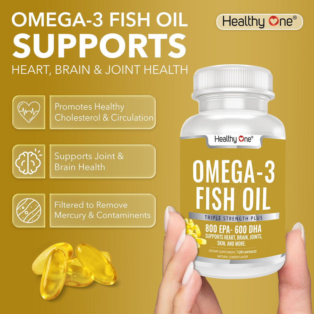 Healthy One Omega-3 USA manufactured label signals domestic quality standards.
