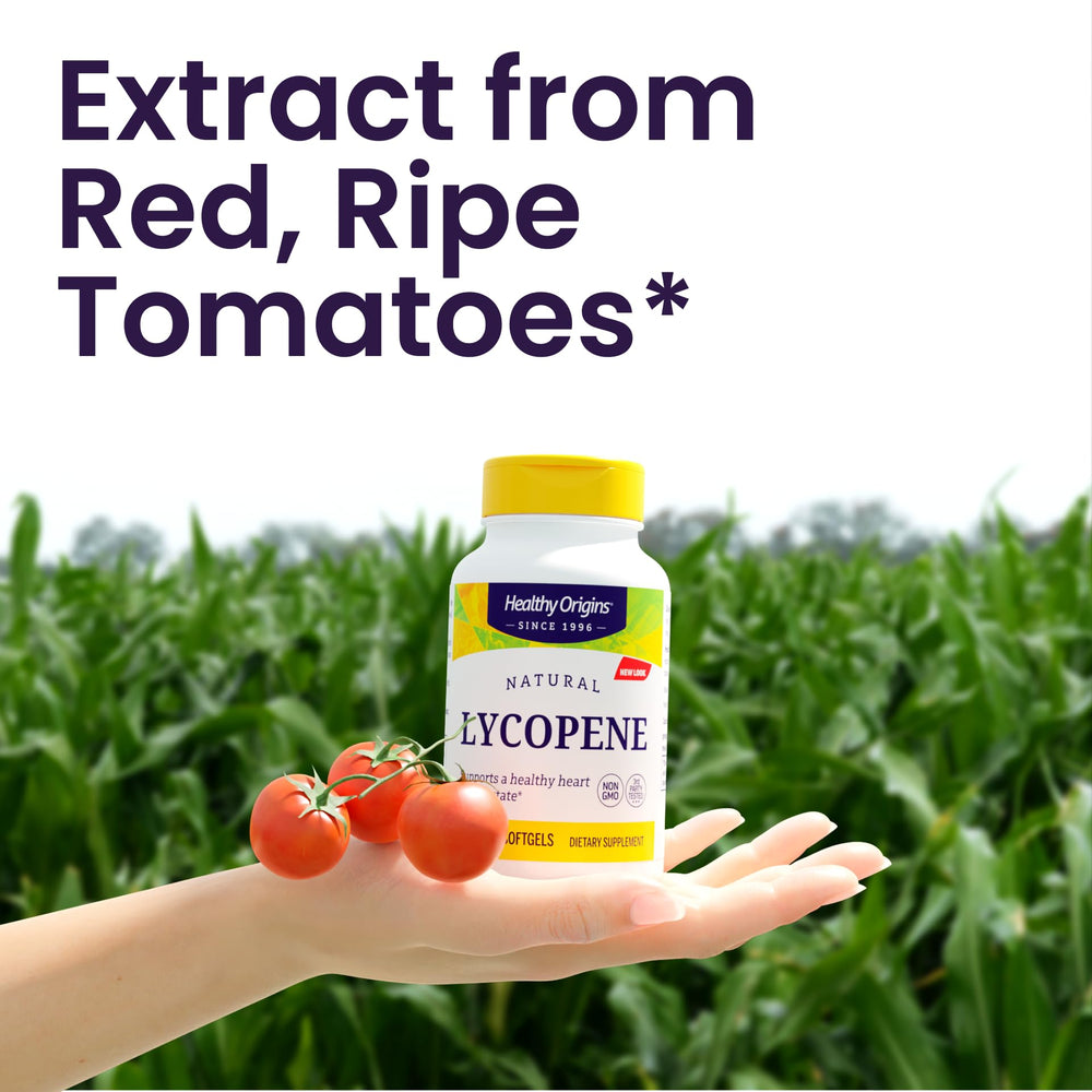 Tomato carotenoids visual with Healthy Origins Lycopene for antioxidant support.