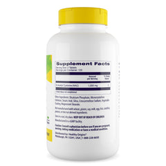 Healthy Origins NAC bottle label communicates ingredients and dosage for transparent supplement use.