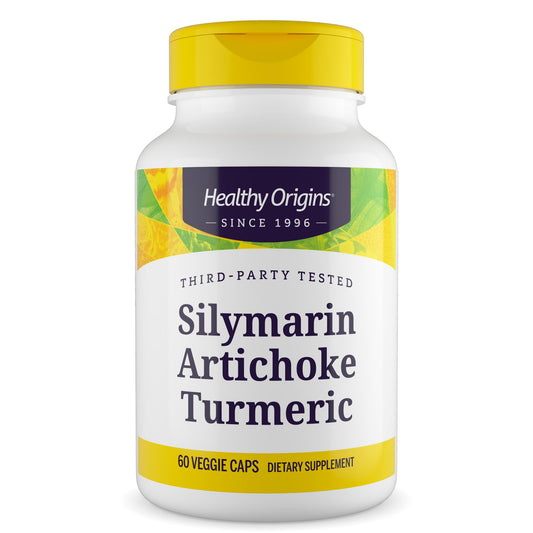 Healthy Origins Silymarin Artichoke Turmeric bottle for liver support
