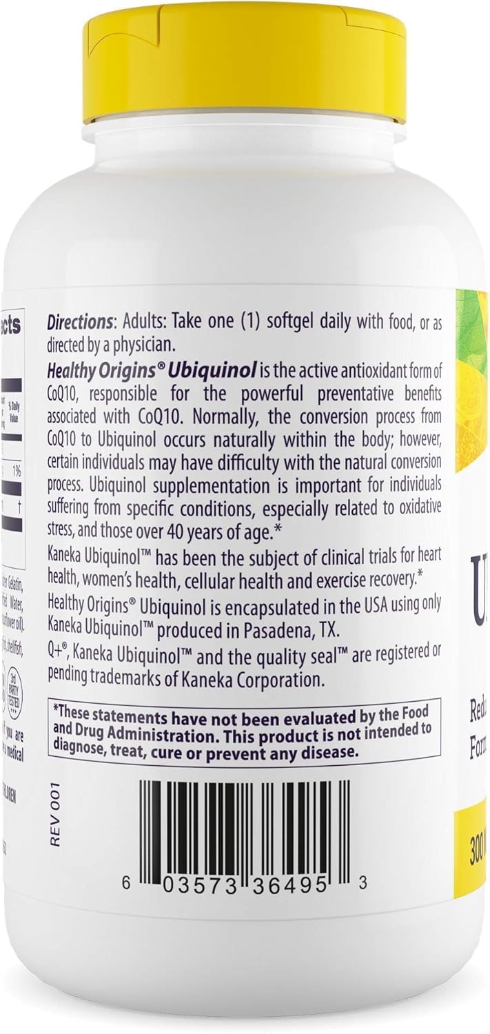 Healthy Origins softgels front label shows an easy daily supplement routine.