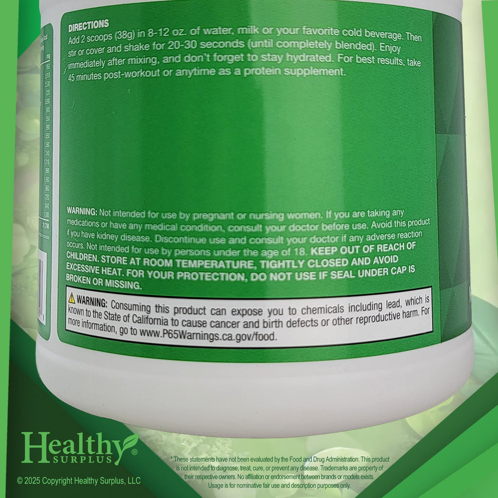 Healthy Surplus Equate Vanilla Pea Protein mixing with water for a creamy shake