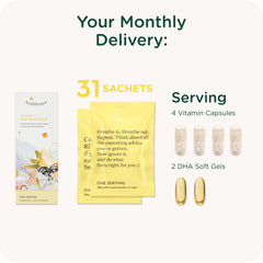 HealthyNest DHA softgels emphasizing high-quality omega-3 support for brain development.
