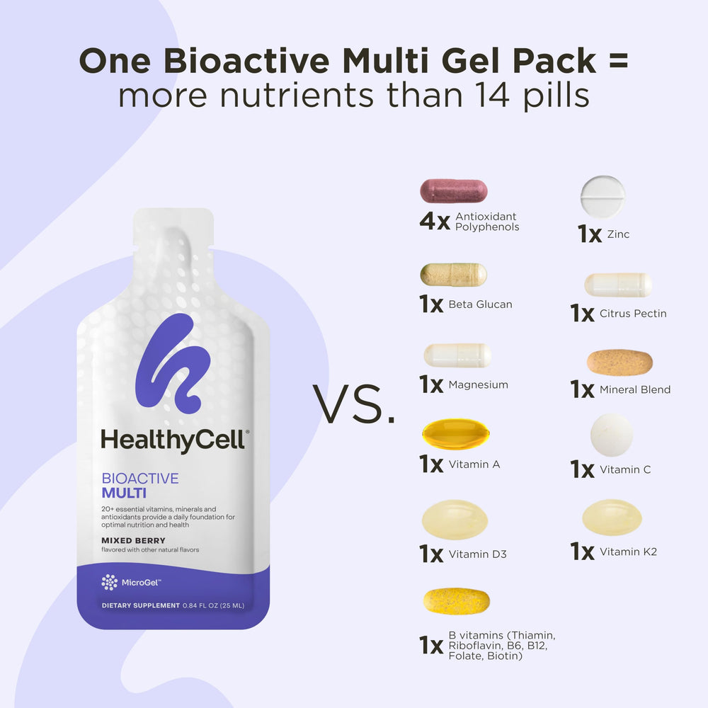 HealthyCell Bioactive Daily refrigerated gel packs kept fresh for daily enjoyment