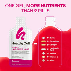 HealthyCell raspberry-flavor gel pack for a tasty daily routine.