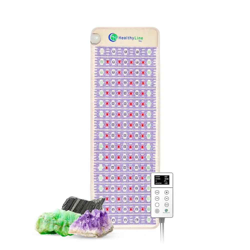HealthyLine REMF Advanced FIR mat laid out for full-body relaxation.