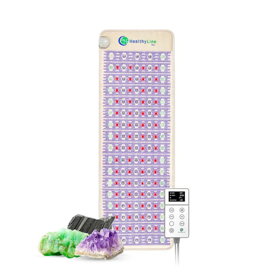 HealthyLine REMF Advanced FIR mat laid out for full-body relaxation.