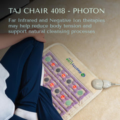HealthyLine TAJ tourmaline gemstone closeup emphasizing warmth and energy.