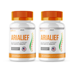 HealthyVita Arialief capsules in a 2-pack bottle for daily energy and overall health support.