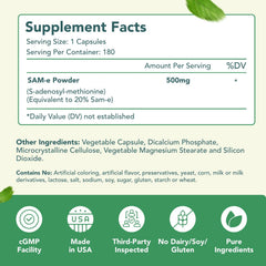 HealthyWayRx SAM-e bottle cap close-up showing clean ingredients.