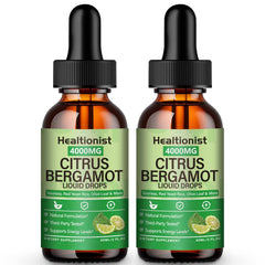 Healtionist 2-pack citrus bergamot liquid drops bottle front view supports daily cholesterol balance