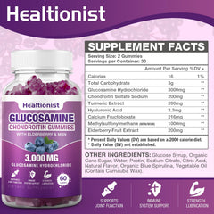 Healtionist 2 Pack gummies close-up reveals gummies designed for joint care.
