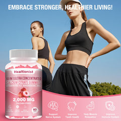 Healtionist calcium citrate with D3 and K2 for better calcium distribution.