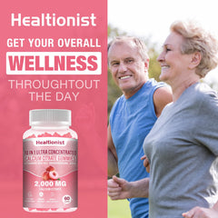 Healtionist daily calcium supplement ritual with flavorful peach gummies.