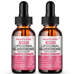 Healtionist liposomal glutathione bottle supports daily antioxidant protection.