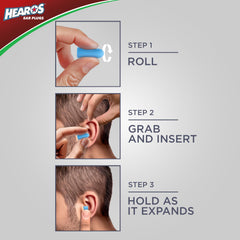 Concert and loud event protection with blue HEAROS ear plugs