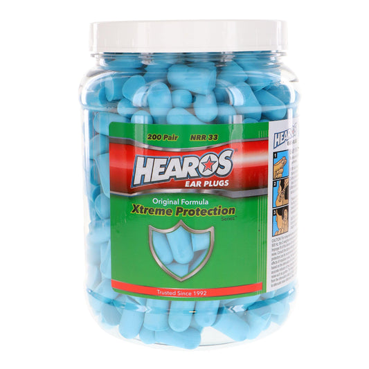 HEAROS Xtreme blue ear plugs pack for portable hearing protection