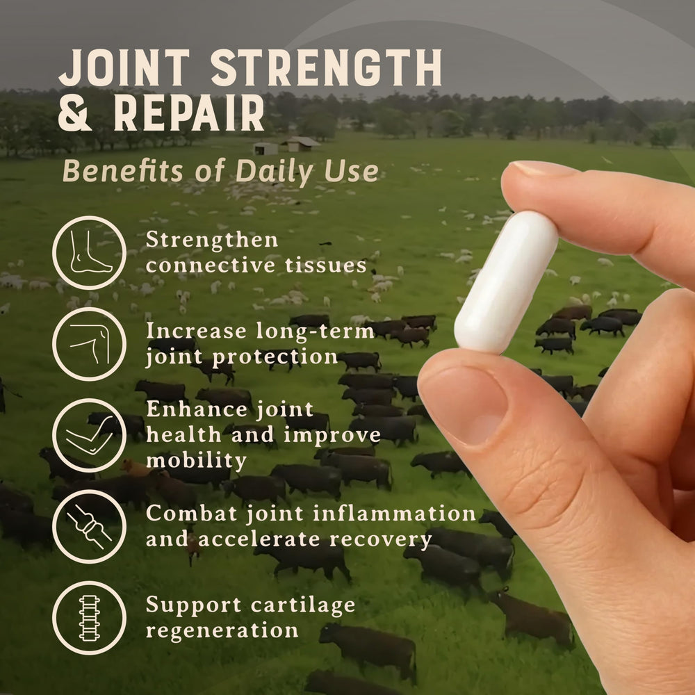 Heart & Soil capsules pack for easy daily joint care dosing.