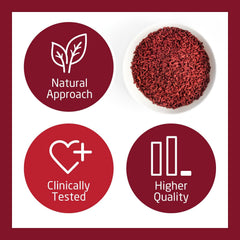 HeartShape Red Yeast Rice bottle bathed in warm lighting for premium feel.