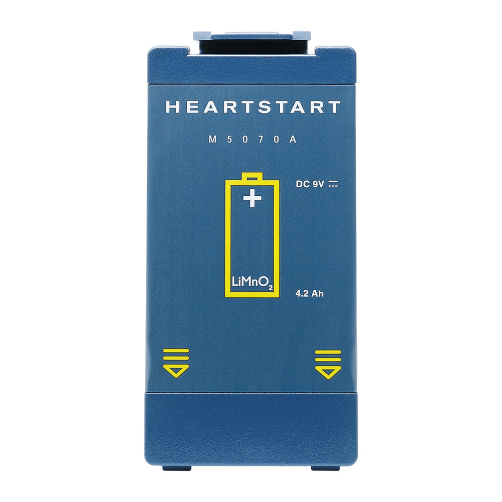 Philips HeartStart long life battery pack ready as a backup power source.