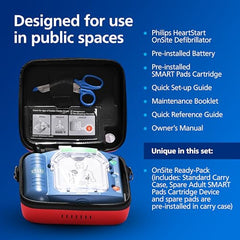 HeartStart OnSite carry case with Ready-Pack for instant emergency readiness.