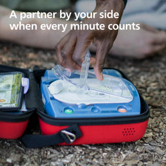 HeartStart OnSite quick setup guide shown with device