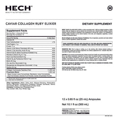 HECH Caviar Collagen Ruby Elixier texture close-up suggests a silky elixir for daily use.