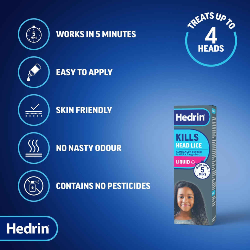 Hedrin Once Liquid Gel four 25ml portions for treatments