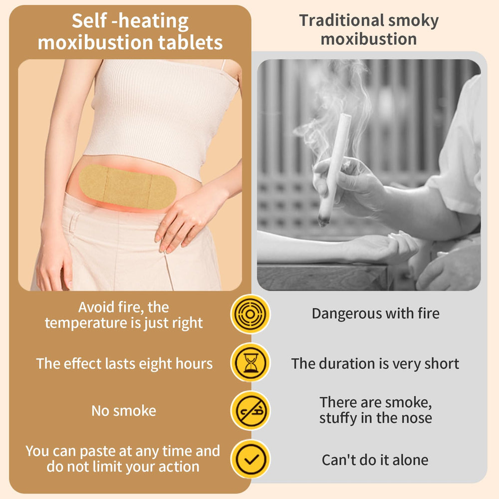 Hee Creek patch on the knee provides localized heat for mobility