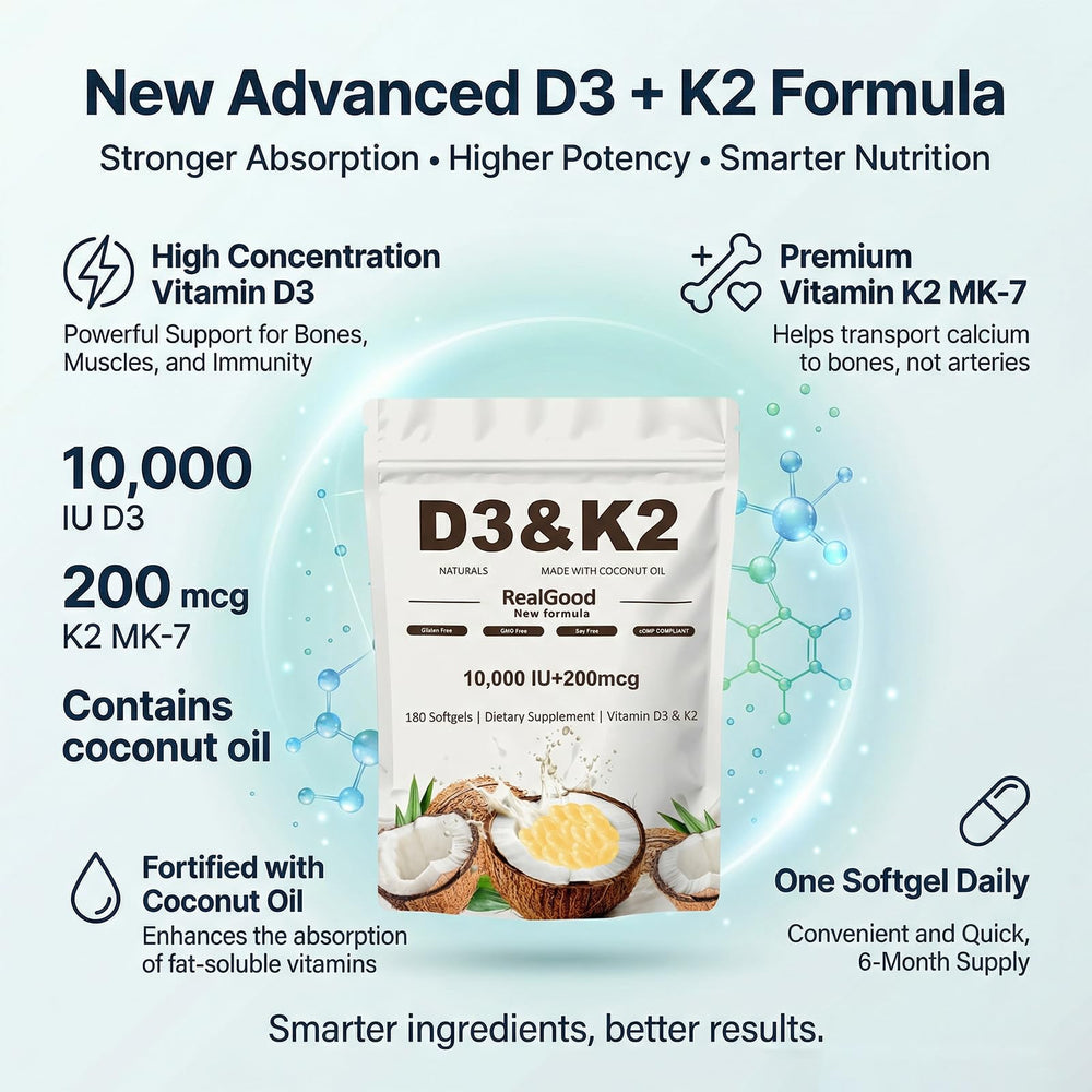 Coconut oil matrix inside Heidelux Real Good Essentials softgels boosts absorption.