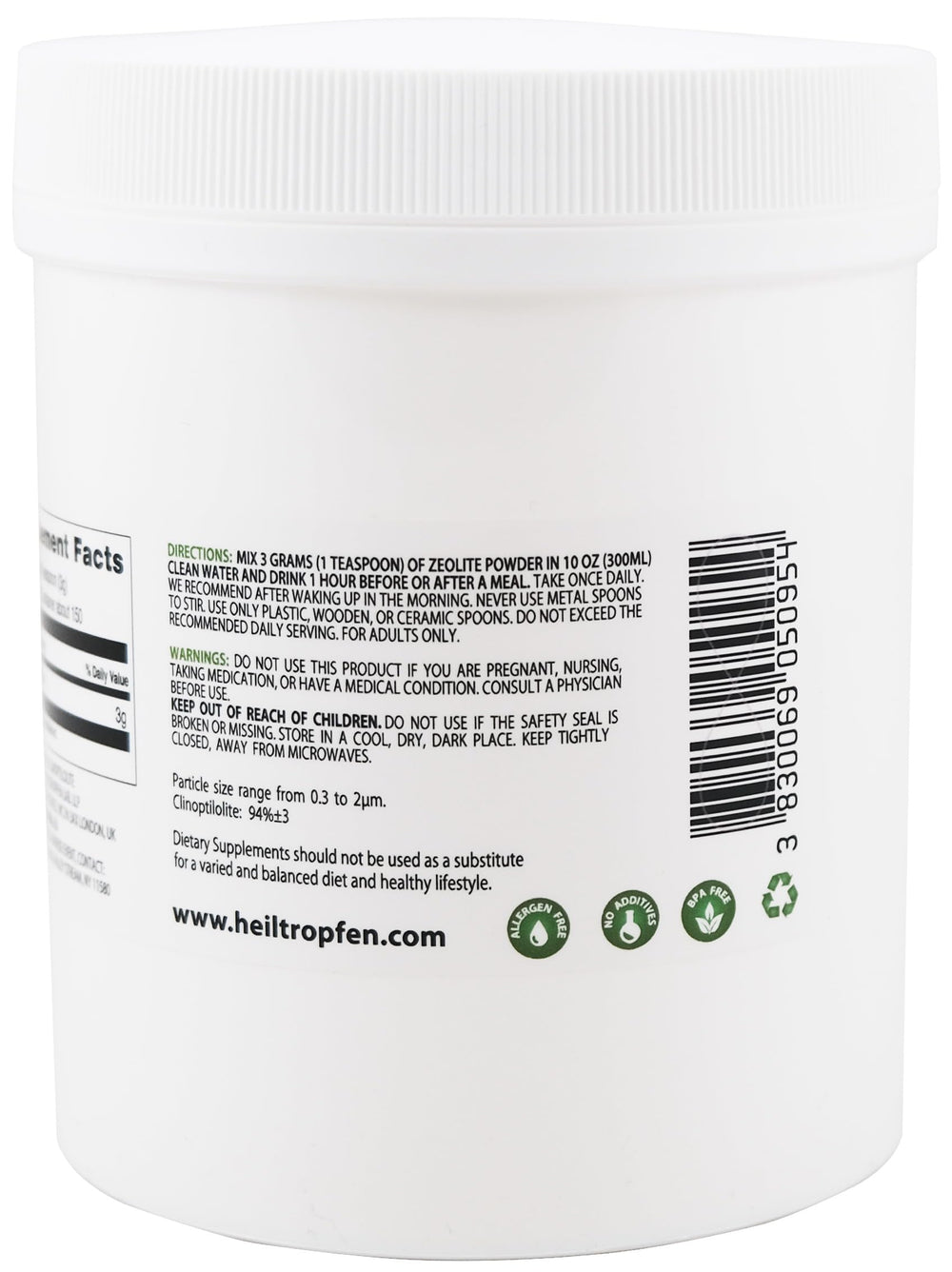 Mined in Slovakia volcanic mineral origin for Heiltropfen Zeolite Powder.